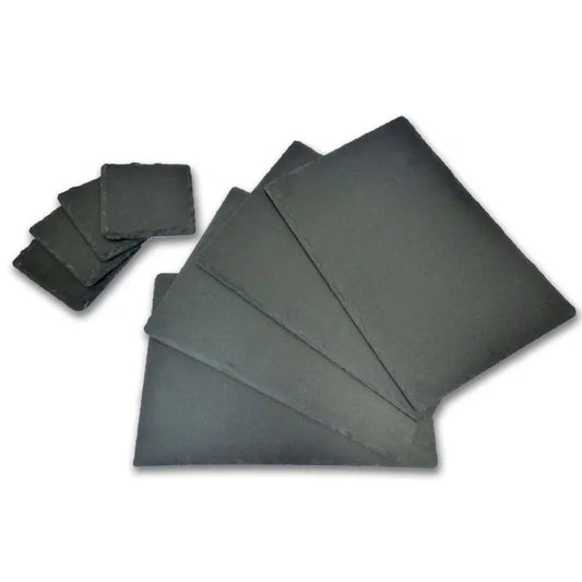 M&W Natural Slate Placemats & Coasters - 12pc