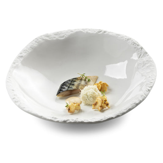 Pordamsa Roca Porcelain Gloss/Matte White Round Bowl 29cm 1 Litre Pack of 3