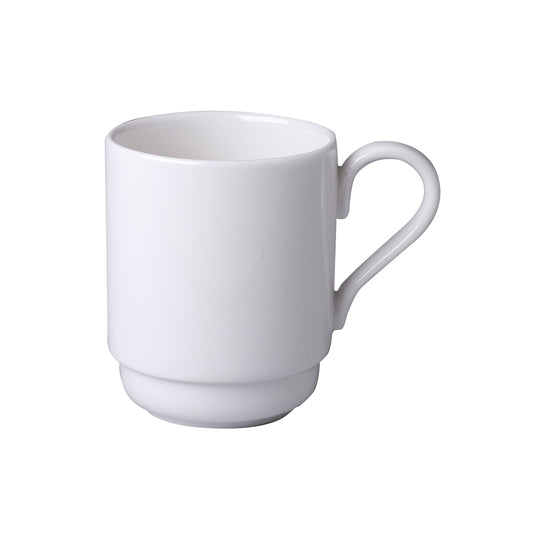 Rak Banquet Vitrified Porcelain White Stacking Mug 30cl Pack of 12