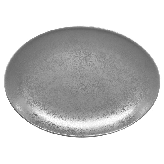 Rak Shale Vitrified Porcelain Grey Oval Platter 32x23cm Pack of 6