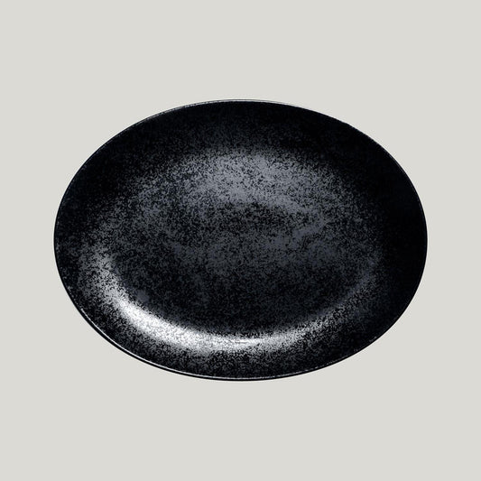 Rak Karbon Vitrified Porcelain Black Oval Platter 32x23cm Pack of 6