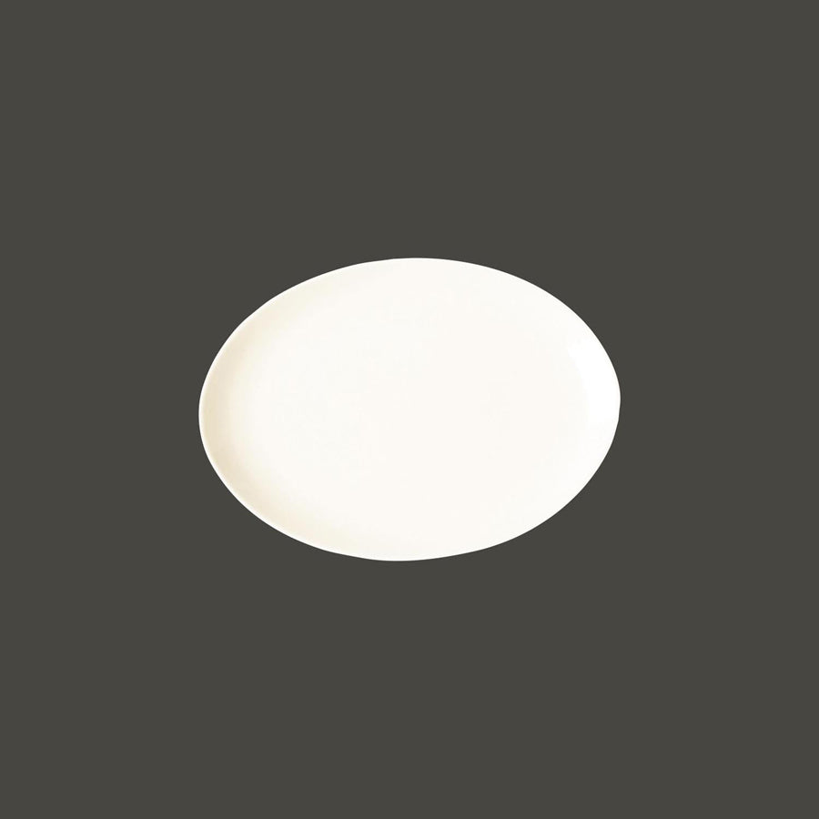 Rak Nano Vitrified Porcelain White Oval Coupe Plate 32cm Pack of 6