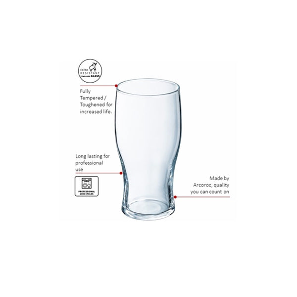 Arcoroc Tulip Beer Glass 28.5cl 10oz UKCA-CE 1/2pt Pack of 24