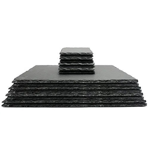 M&W Natural Slate Placemats & Coasters - 16pc