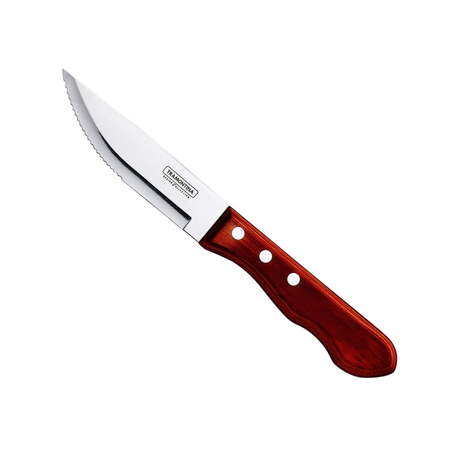 Tramontina 18/10 Stainless Steel Jumbo Polywood Steak Knife red handle Pack of 12