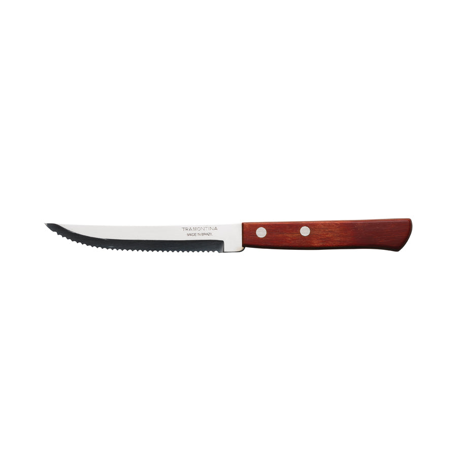 Tramontina 18/10 Stainless Steel Polywood Steak Knife Red Handle Pack of 12