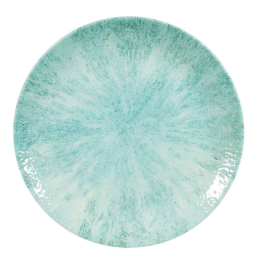 Churchill Studio Prints Stone Vitrified Porcelain Aquamarine Round Coupe Plate 28.8cm Pack of 12