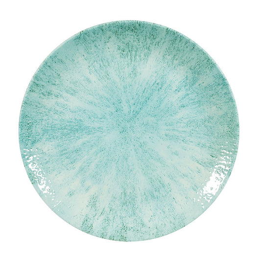 Churchill Studio Prints Stone Vitrified Porcelain Aquamarine Round Coupe Plate 16.5cm Pack of 12