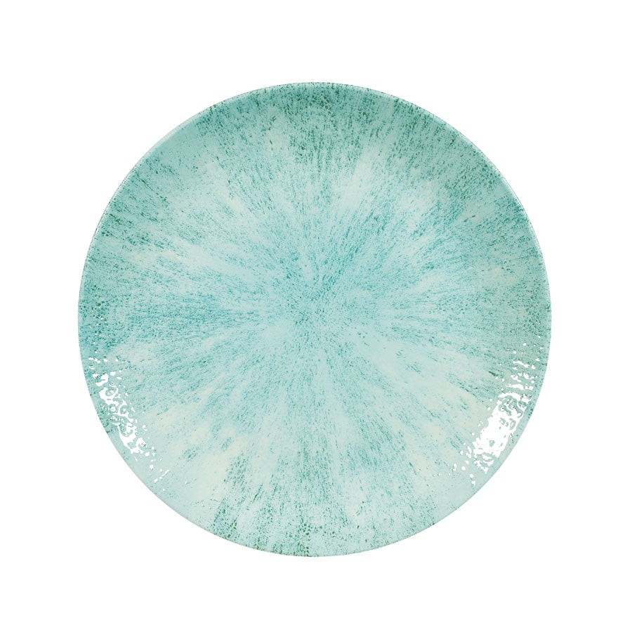 Churchill Studio Prints Stone Vitrified Porcelain Aquamarine Round Coupe Plate 21.7cm Pack of 12