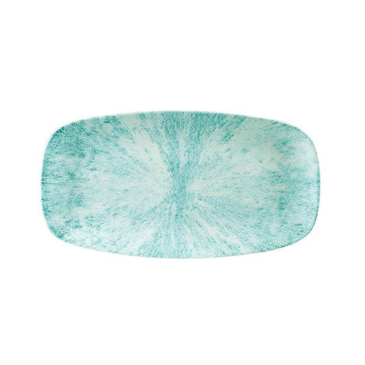 Churchill Studio Prints Stone Vitrified Porcelain Aquamarine Oblong Plate 35.5x18.9cm Pack of 6