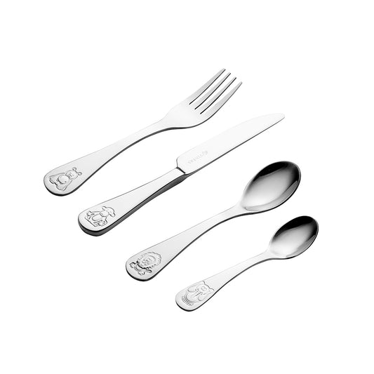 Viners Jungle 18/10 Stainless Steel 4 Piece Kids Cutlery set Gift Box Pack of 12