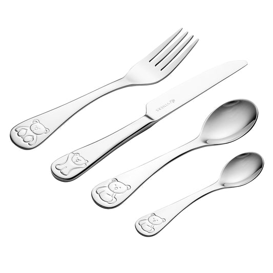 Viners Bertie 18/10 Stainless Steel 4 Piece Kids Cutlery set Gift Box Pack of 6