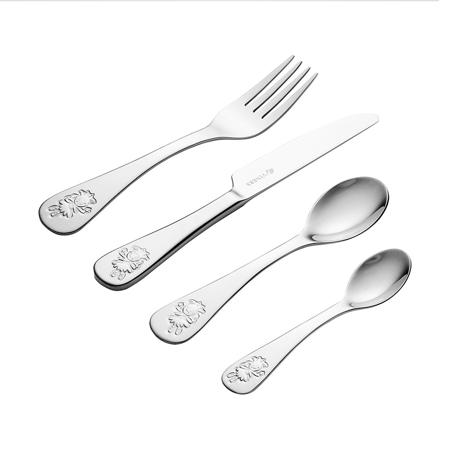 Viners Fairies 18/10 Stainless Steel 4 Piece Kids Cutlery Set Gift Box Pack of 12