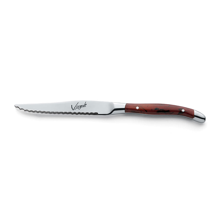 Amefa Virgule 18/0 Stainless Steel Steak Knife Brown Pack of 12