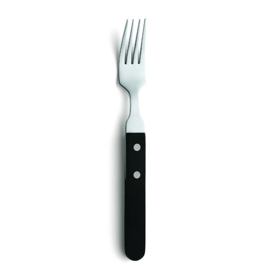 Amefa 18/0 Stainless Steel Black Pizza And Steak Forks Pack of 12