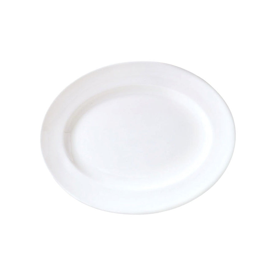 Steelite Monaco Vitrified Porcelain White Oval Vogue Plate 28cm Pack of 12