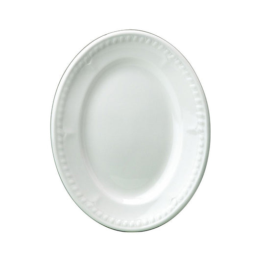 Churchill Buckingham Vitrified Porcelain White Oval Plate 30.5cm 12 Inch Pack of 12