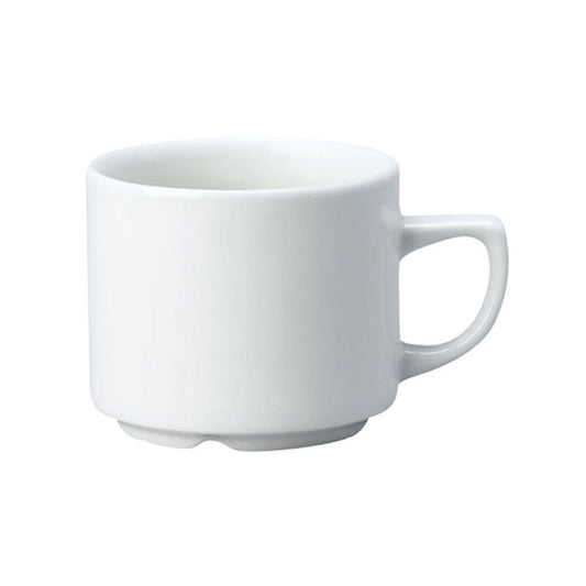 Churchill White Holloware Vitrified Porcelain White Stacking Maple Teacup 19.6cl 6.9oz Pack of 24