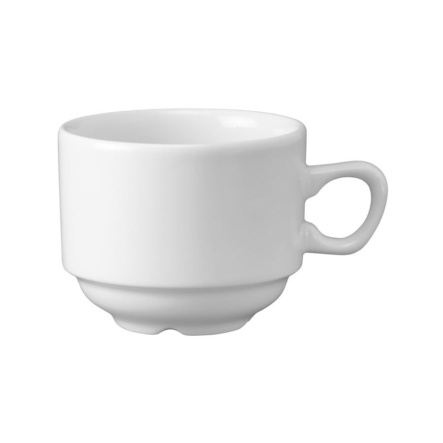 Churchill White Holloware Vitrified Porcelain White Stacking Nova Teacup 21cl 7.4oz Pack of 24