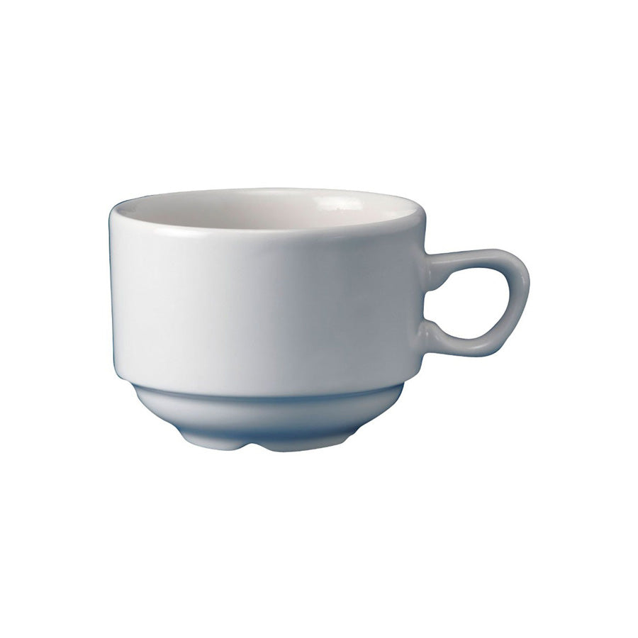 Churchill White Holloware Vitrified Porcelain White Stacking Maple Coffee Cup 11cl 3.9oz Pack of 24