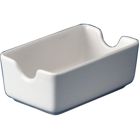 Churchill Whiteware Vitrified Porcelain Rectangular Sugar Sachet Holder 11.7cm Pack of 6