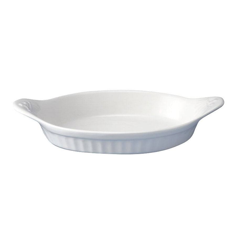 Churchill Cookware Vitrified Porcelain White Oval Eared Dish 34.5x19cm 109cl 38.4oz Pack of 6