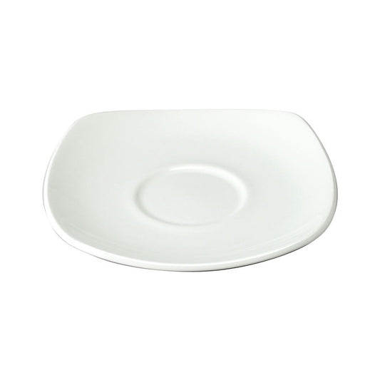 Churchill Beverage Collection Vitrified Porcelain White Square Saucer 16cm Pack of 12