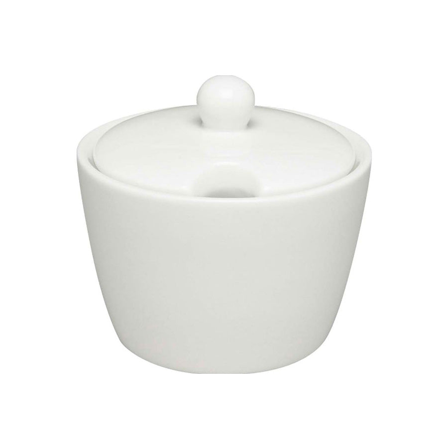 Elia Orientix Bone China White Round Covered Sugar Bowl 9cm Pack of 2