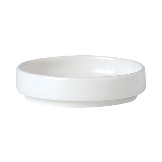 Steelite Simplicity Vitrified Porcelain White Round Trays Stackable 10.25cm Pack of 12