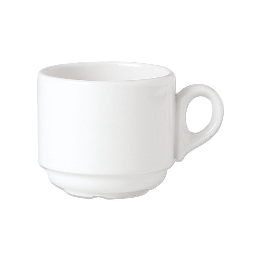 Steelite Simplicity Vitrified Porcelain White Atlanta Stacking Cup 7.5oz Pack of 36