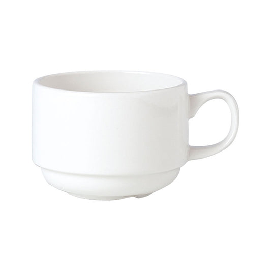 Steelite Simplicity Vitrified Porcelain White Atlanta Cup Stackable 10cl Pack of 36