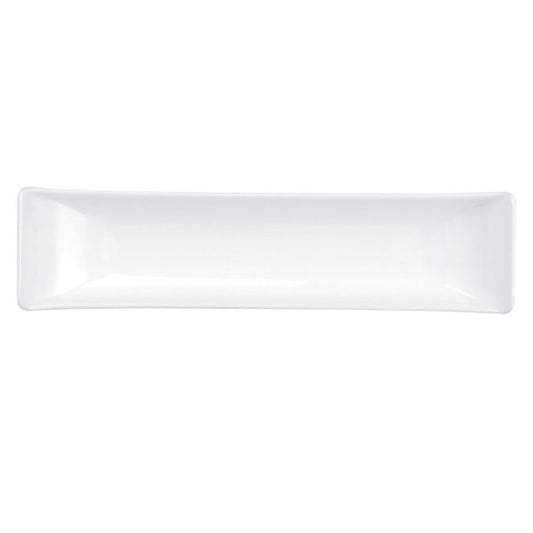 Churchill Buffet Alchemy Fine China White Rectangular Boat Dish 29cm 25.5cl 9oz Pack of 6