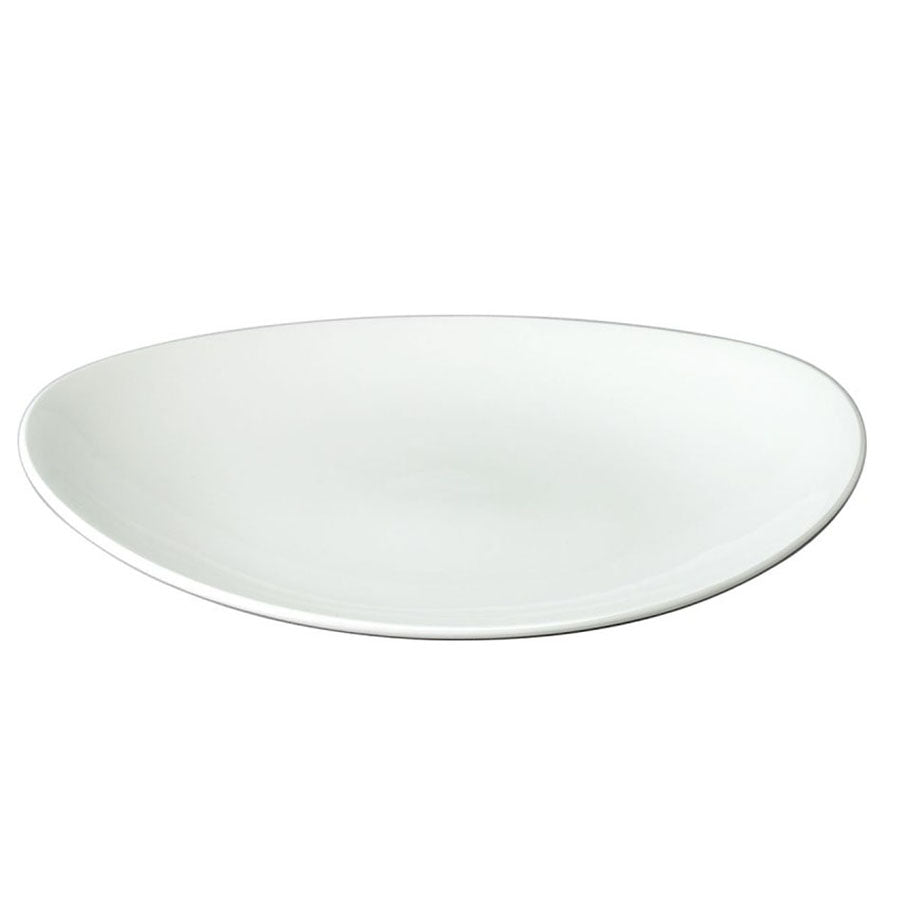 Churchill Orbit Vitrified Porcelain White Oval Coupe Plate 31.7x25.5cm Pack of 12