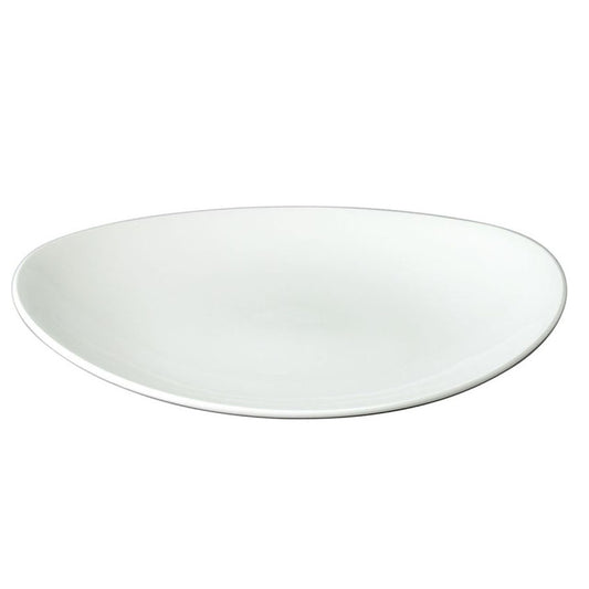 Churchill Orbit Vitrified Porcelain White Oval Coupe Plate 19.2x16cm Pack of 12