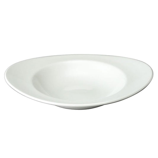 Churchill Orbit Vitrified Porcelain White Oval Soup Plate 27.5x22x3.8cm 40cl 14.1oz Pack of 12