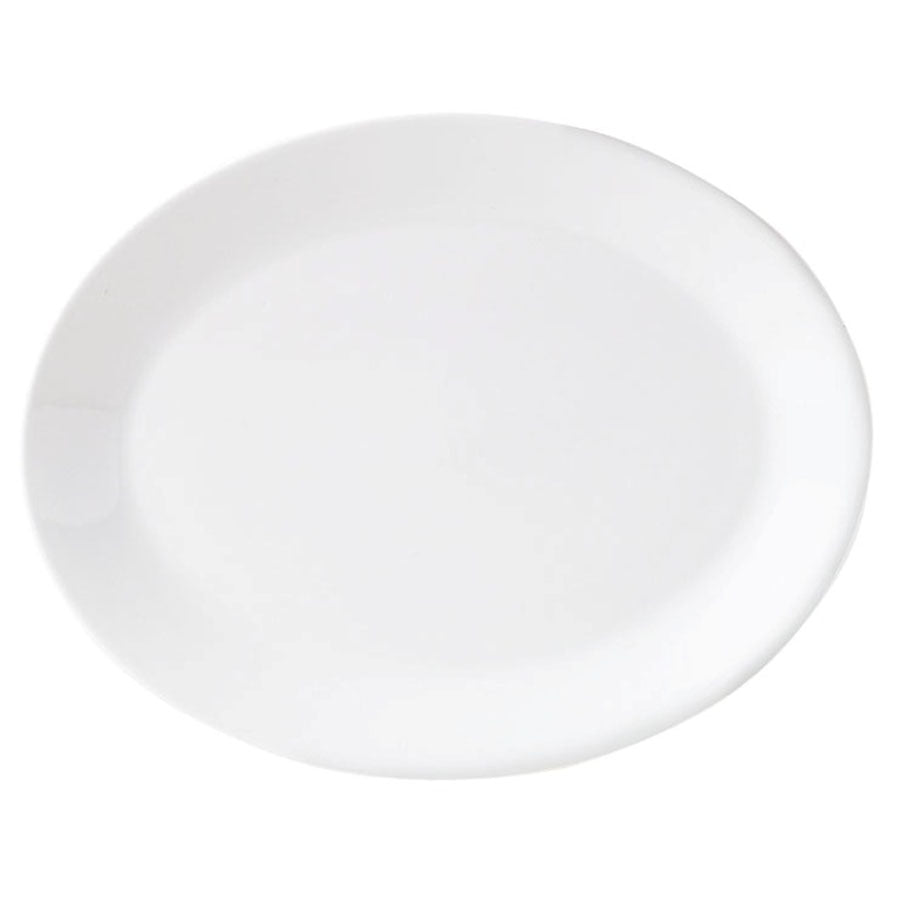 Steelite Monaco Vitrified Porcelain White Oval Regency Plate 33cm Pack of 12