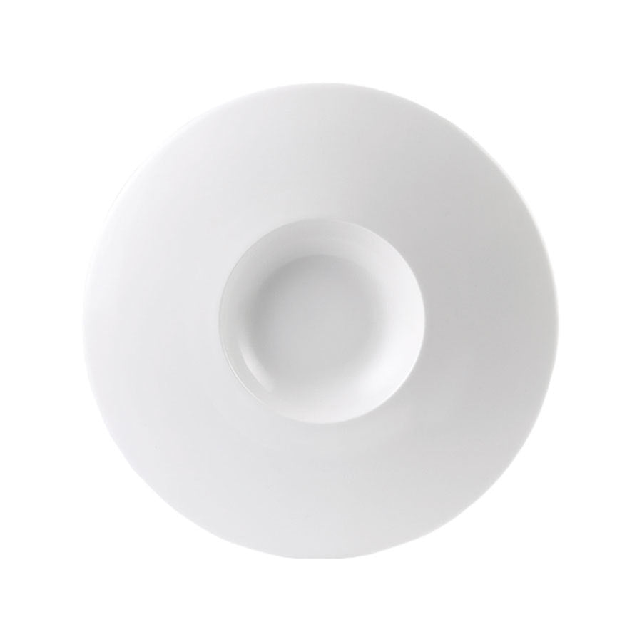 Steelite Monaco Vitrified Porcelain White Round Float Small Well Plate 30.5cm Pack of 6