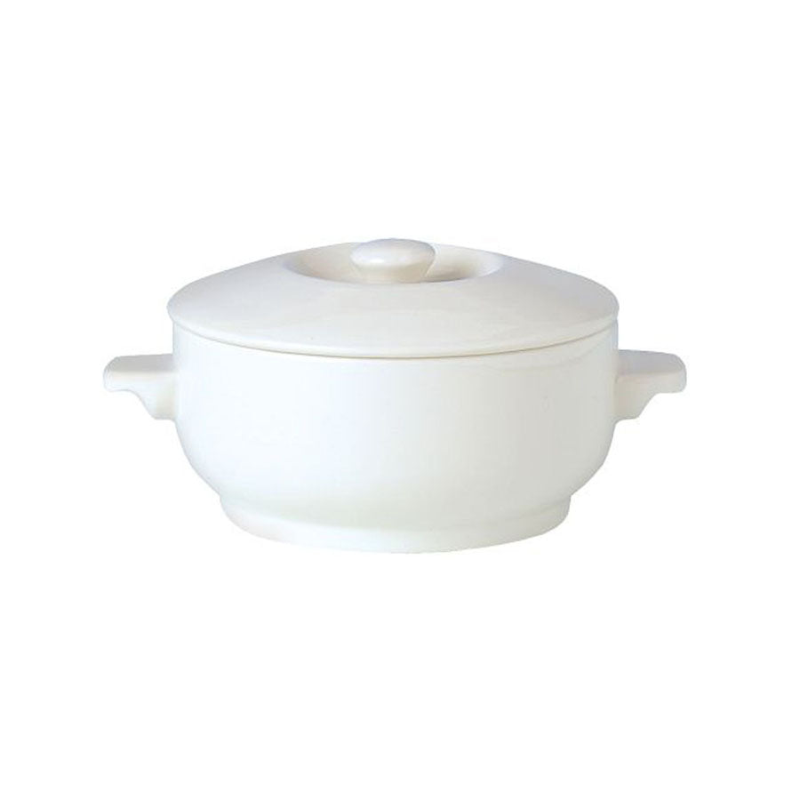 Steelite Simplicity Vitrified Porcelain White Round Soup Bowl Covered 42.5cl Pack of 6