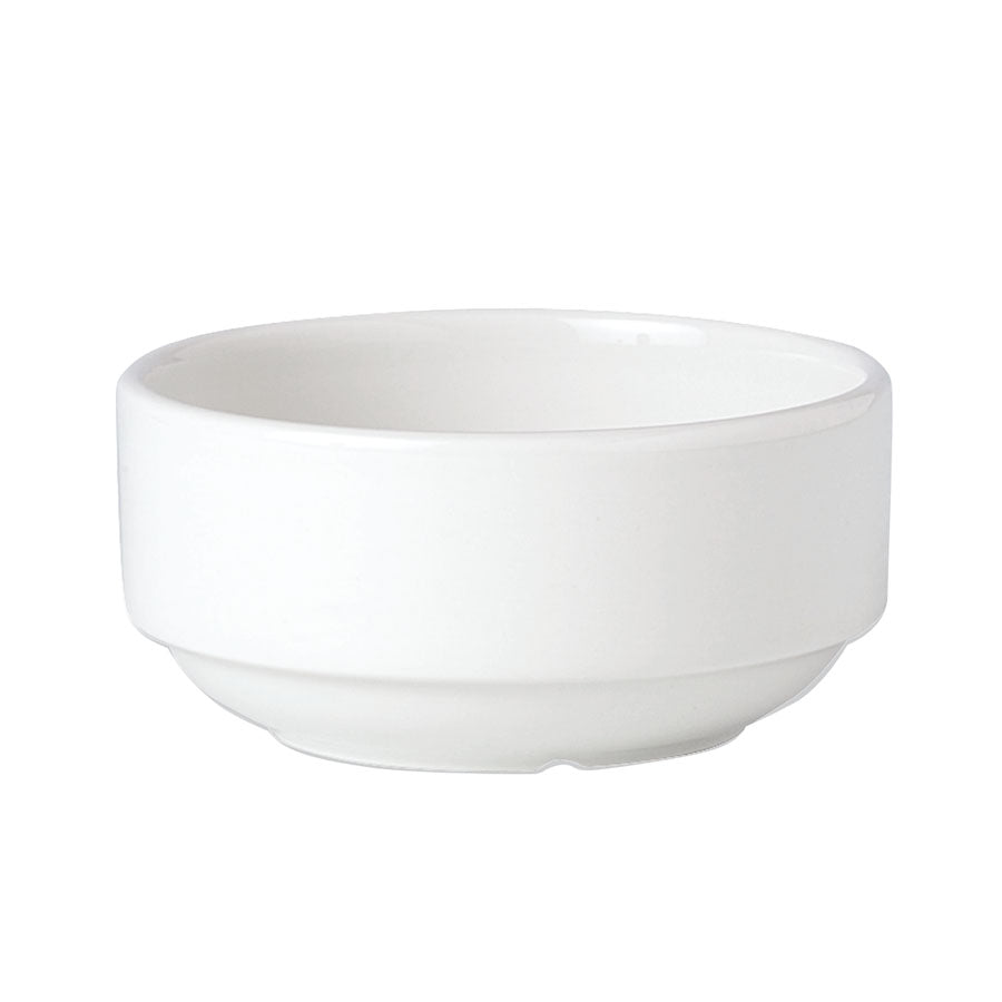 Steelite Simplicity Vitrified Porcelain White Round Soup Cup Stackable 28.5cl Pack of 36