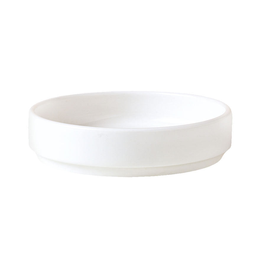 Steelite Monaco Vitrified Porcelain White Round Trays Stackable 10.25cm Pack of 12