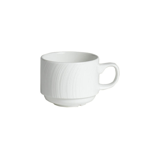 Steelite Spyro Vitrified Porcelain White Stacking Cup 21.25cl Pack of 36