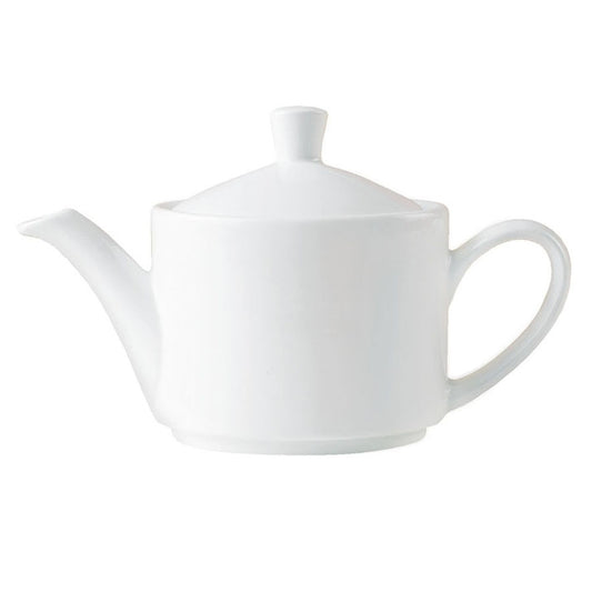 Steelite Monaco Vitrified Porcelain White Vogue Teapot 85.25cl Pack of 6