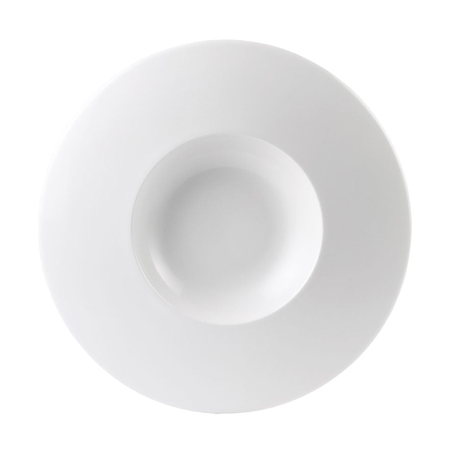 Steelite Monaco Vitrified Porcelain White Round Float Large Well Plate 30.5cm Pack of 6