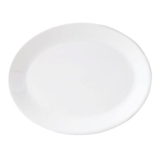 Steelite Monaco Vitrified Porcelain White Oval Regency Plate 28cm Pack of 12