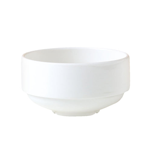 Steelite Monaco Vitrified Porcelain White Round Soup Cup Stackable 28.5cl Pack of 36