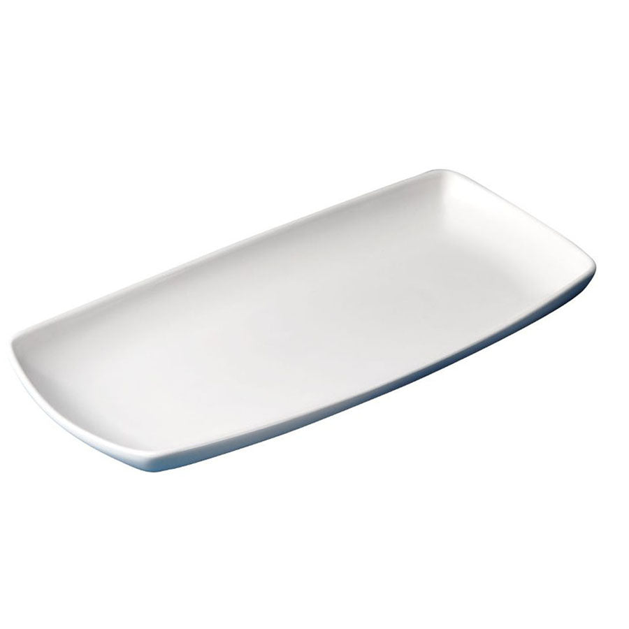 Churchill X Squared Vitrified Porcelain White Oblong Plate 29.5x14cm Pack of 12