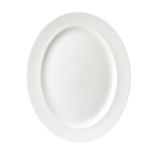 Churchill Classic Vitrified Porcelain White Oval Plate 36.5cm Pack of 6