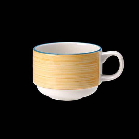 Steelite Rio Vitrified Porcelain Yellow Stacking Cup 20cl Pack of 36