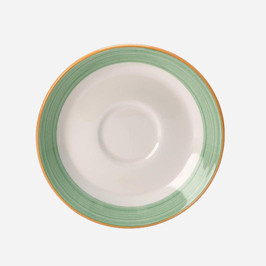 Steelite Rio Vitrified Porcelain Round Green Slimeline Saucer 15.25cm Pack of 36