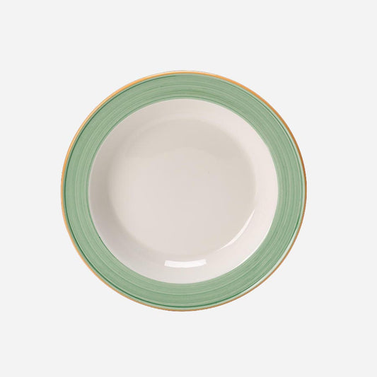 Steelite Rio Vitrified Porcelain Round Green Soup Plate 21.5cm Pack of 24